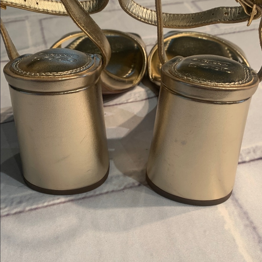 ASOS Gold Block Heel Sandals - Picture 4 of 11
